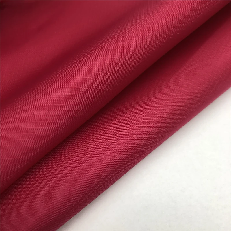 Factory price 70D ripstop water resistant 210t nylon ripstop fabric for  sportswear lining bag tent