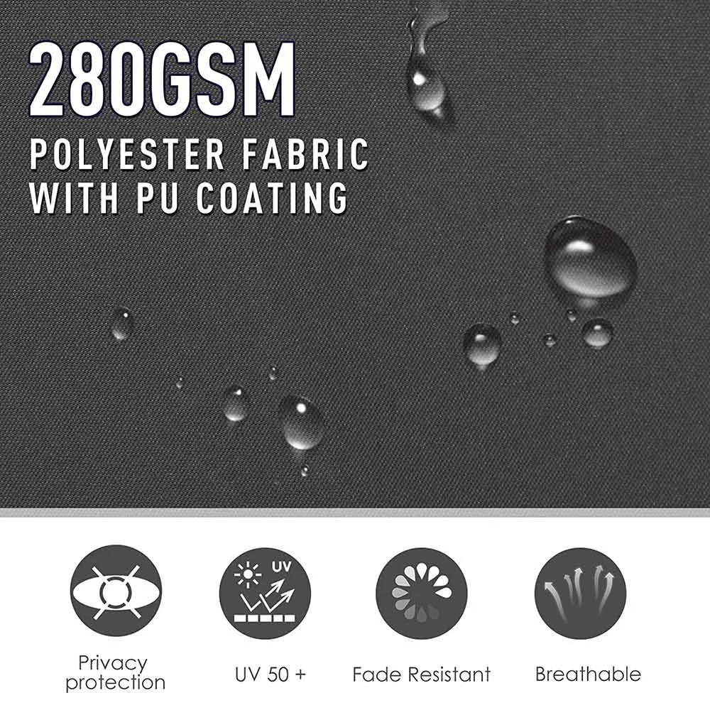 VERTAK Outdoor Patio Waterproof Aluminum Privacy Wind Screen Folding Retractable Side Awning