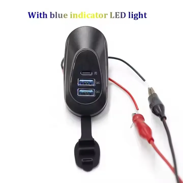 Waterproof 12V/24V QC3.0 PD3.0 Output 24V Car Charger Double USB Changer Accessory Power Socket for Bus Car Boat RV