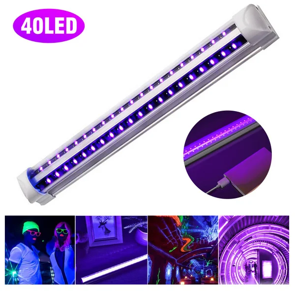 High Quality UVA T8 LED Tube Integrated Light Black Light 365nm 2FT 60cm 8W 9W Clear Cover for Banknote Verification