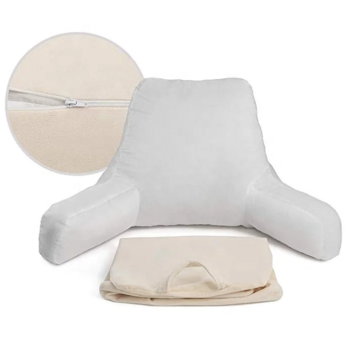 White Bed BackRest TV Pillow Shredded Memory Foam Reading Pillow