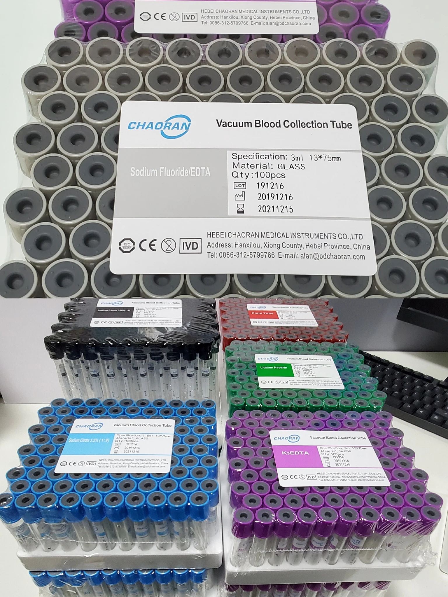 Medical Vacuum Blood Collection Tube Plain EDTA K3 Sodium Citrate Gel Heparin ESR Glucose vacutainer tube