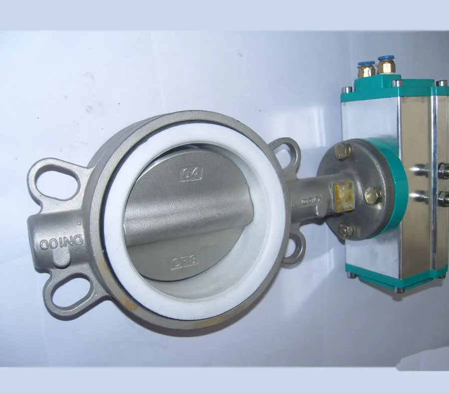 OEM DN50 Manual Double Flange Butterfly Valve Water Oil Gas Sensitive Non-Backet for General Application