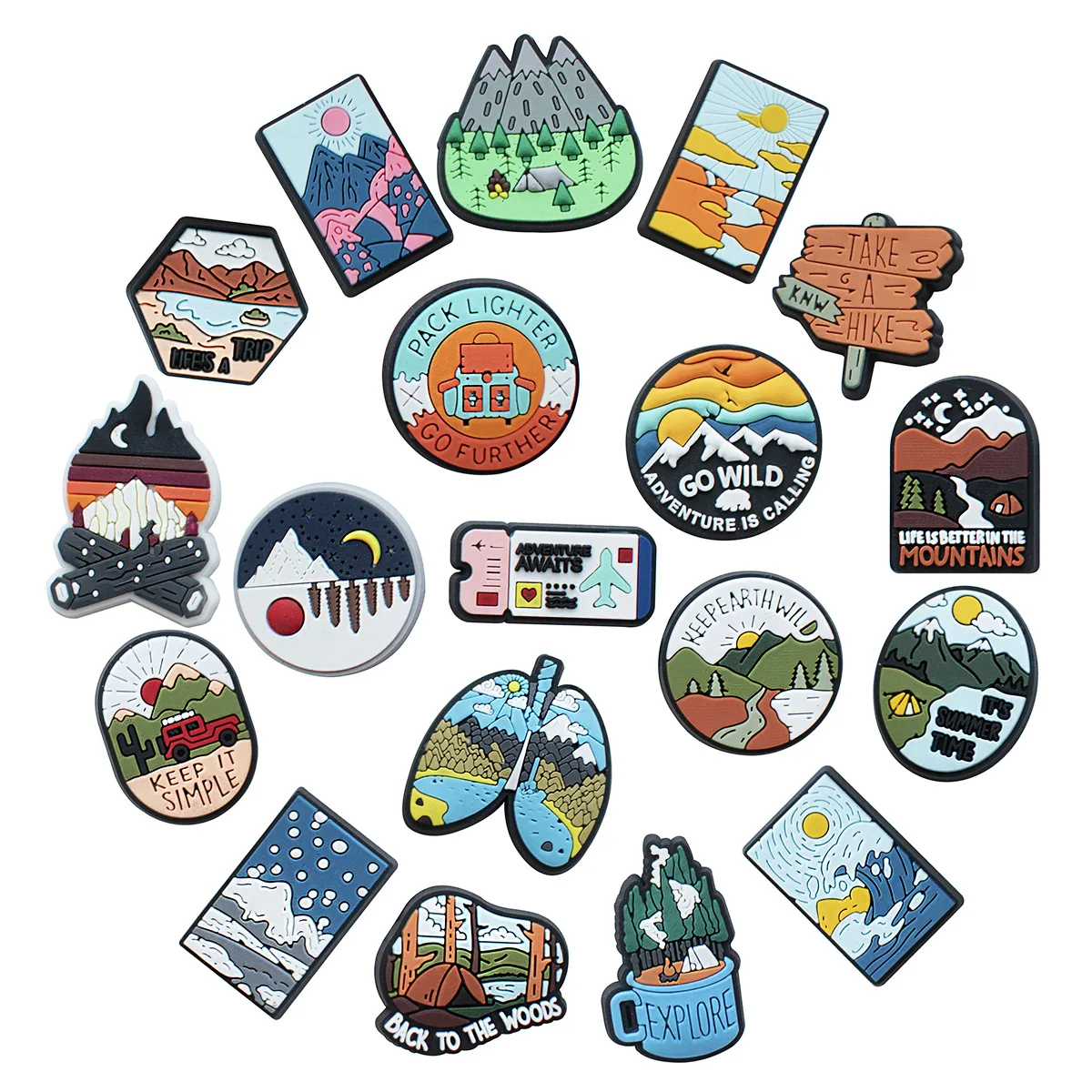 New Arrival Outdoor View Style Souvenir Shoe Charms Decoration Shoes Accessories PVC Rubber Clog Sandal Clogs Charms Shoe Charms