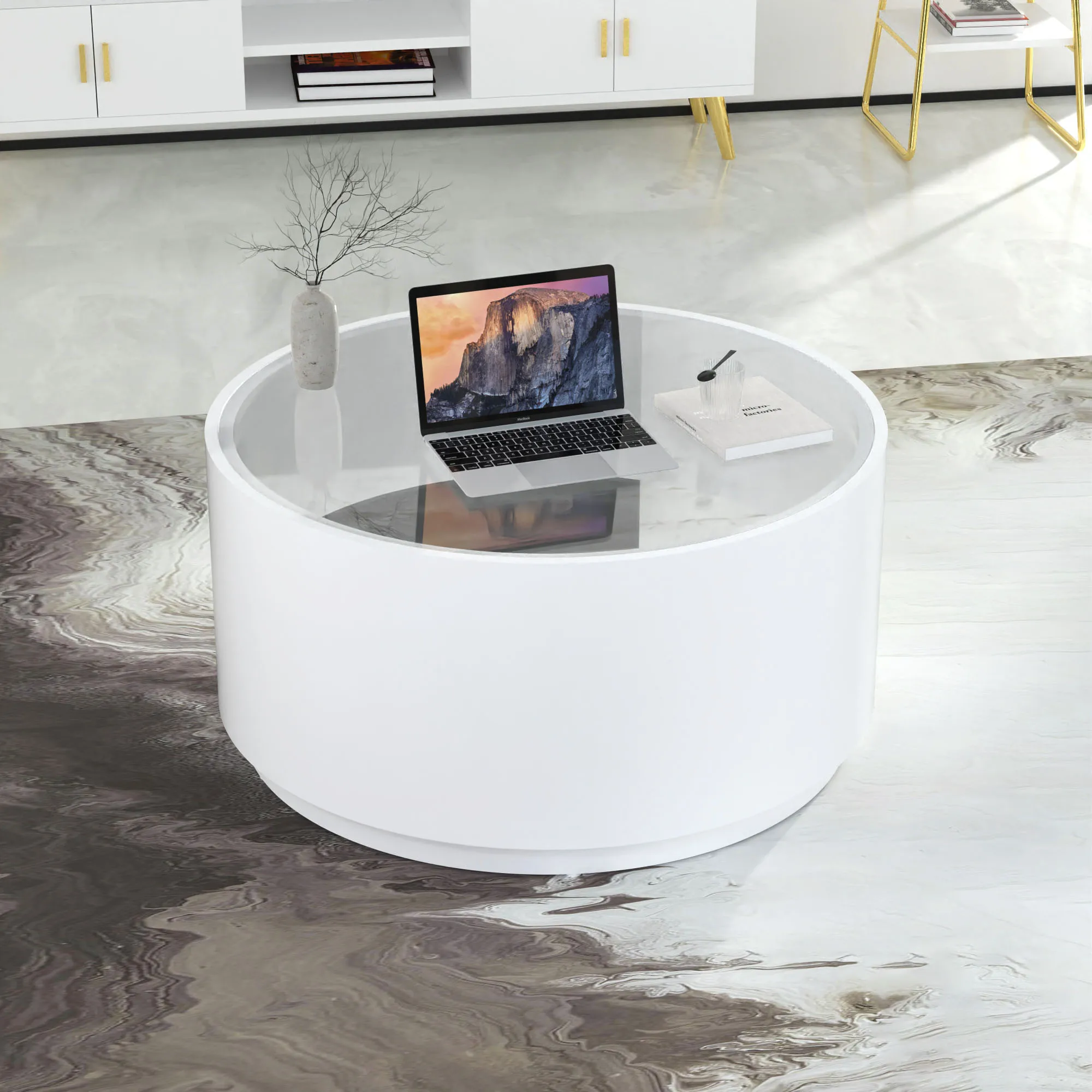 YHY exclusive design Abyss Desktop coffee table Vintage Industrial Mango Wood Coffee Table Coffee Table