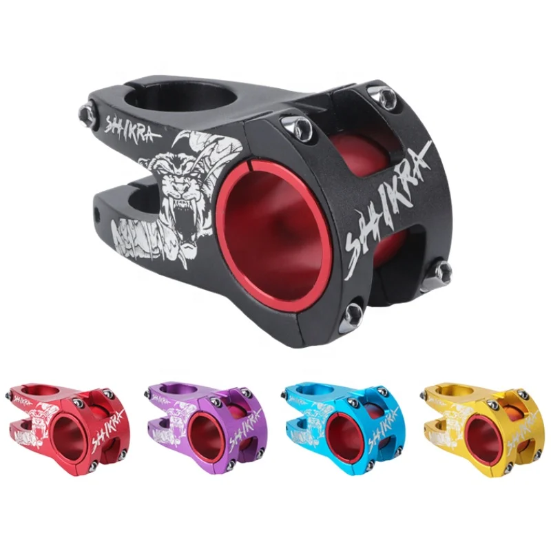 SHIKRA 6061 Aluminum Alloy Bike Stems 31.8mm 35mm 50mm Fixed Short Handle Bar Stem for Road Bicycle BMX Bicycle Accessories