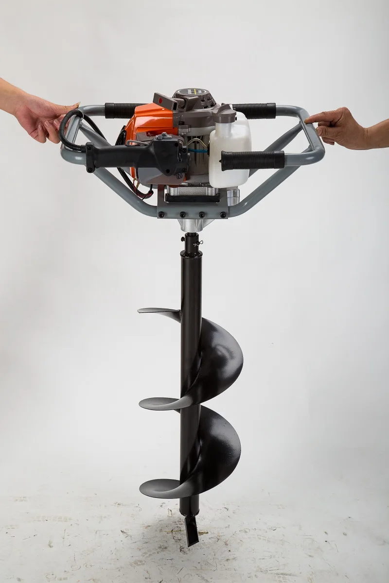 63cc gasoline earth auger drilling machine for planting excavator with wheel