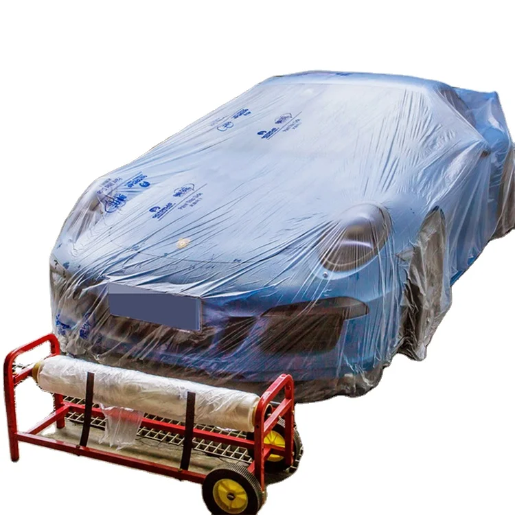 Pre-folded Protective Automotive Membrane Masking Plastic Roll PE Covering Film Car