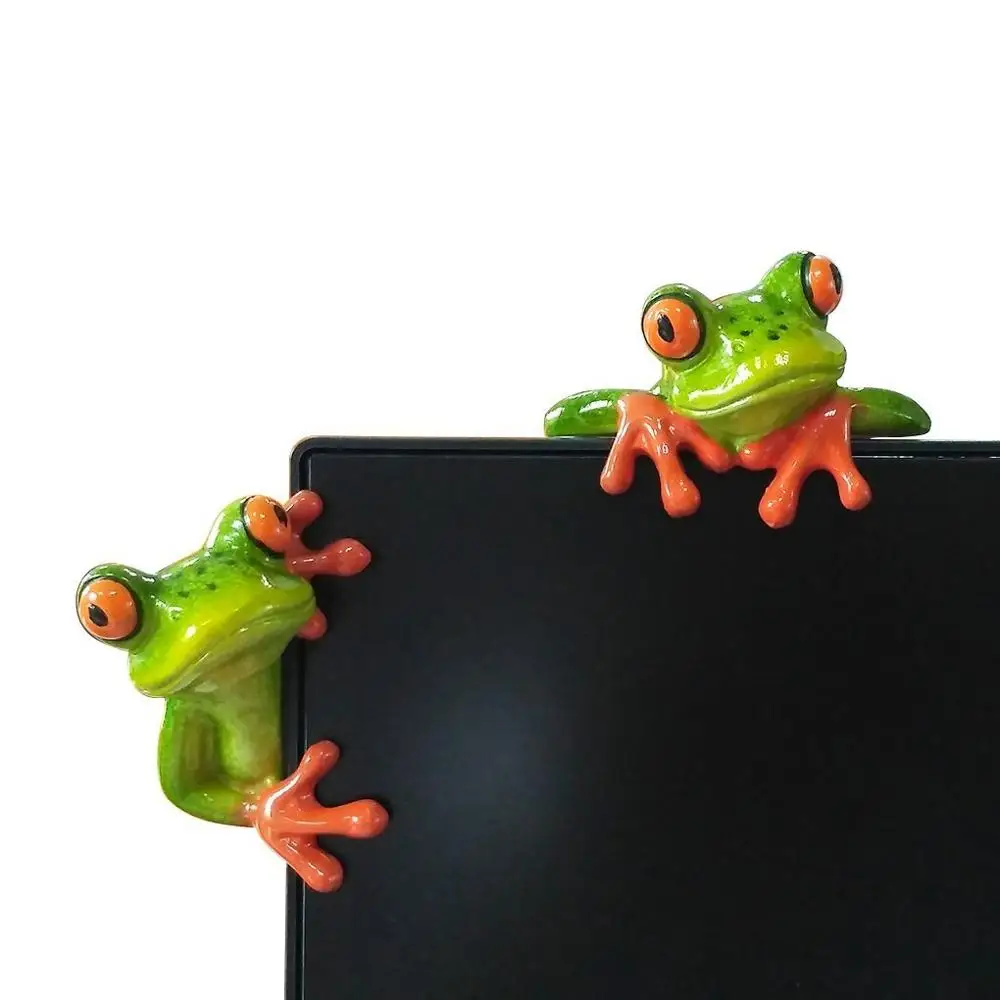 
3D Creative Frog Statues,Moral Integrity Green Frog Figurines,Funny & Cute Frog Statue Gifts for Friends (Computer Decorations 2  (62285657189)