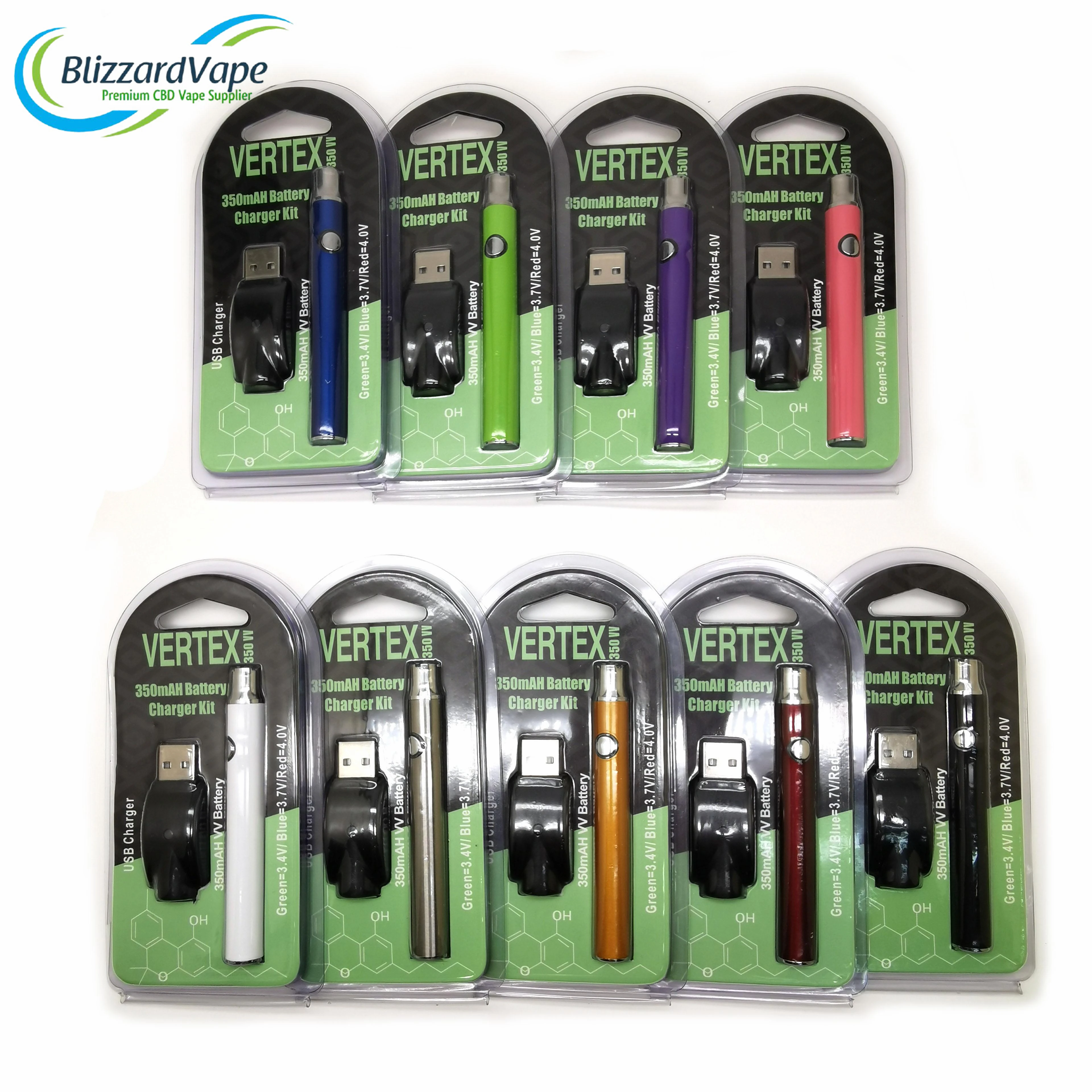 Vertex Batteries Metal Recharge Preheating 510 Thread Cbd Vape Battery Customizeable