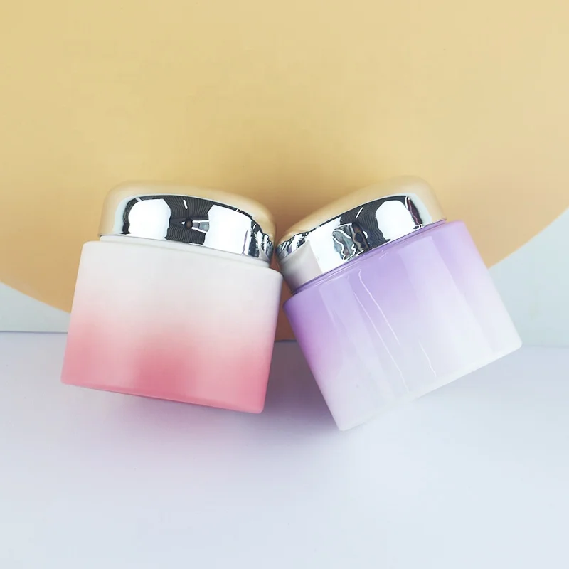 50g 50ml Flower Thermal Sublimation Rainbow Paint Pearlescent Rainbow Paint Gradient Color Glass Jar with Screw Cap