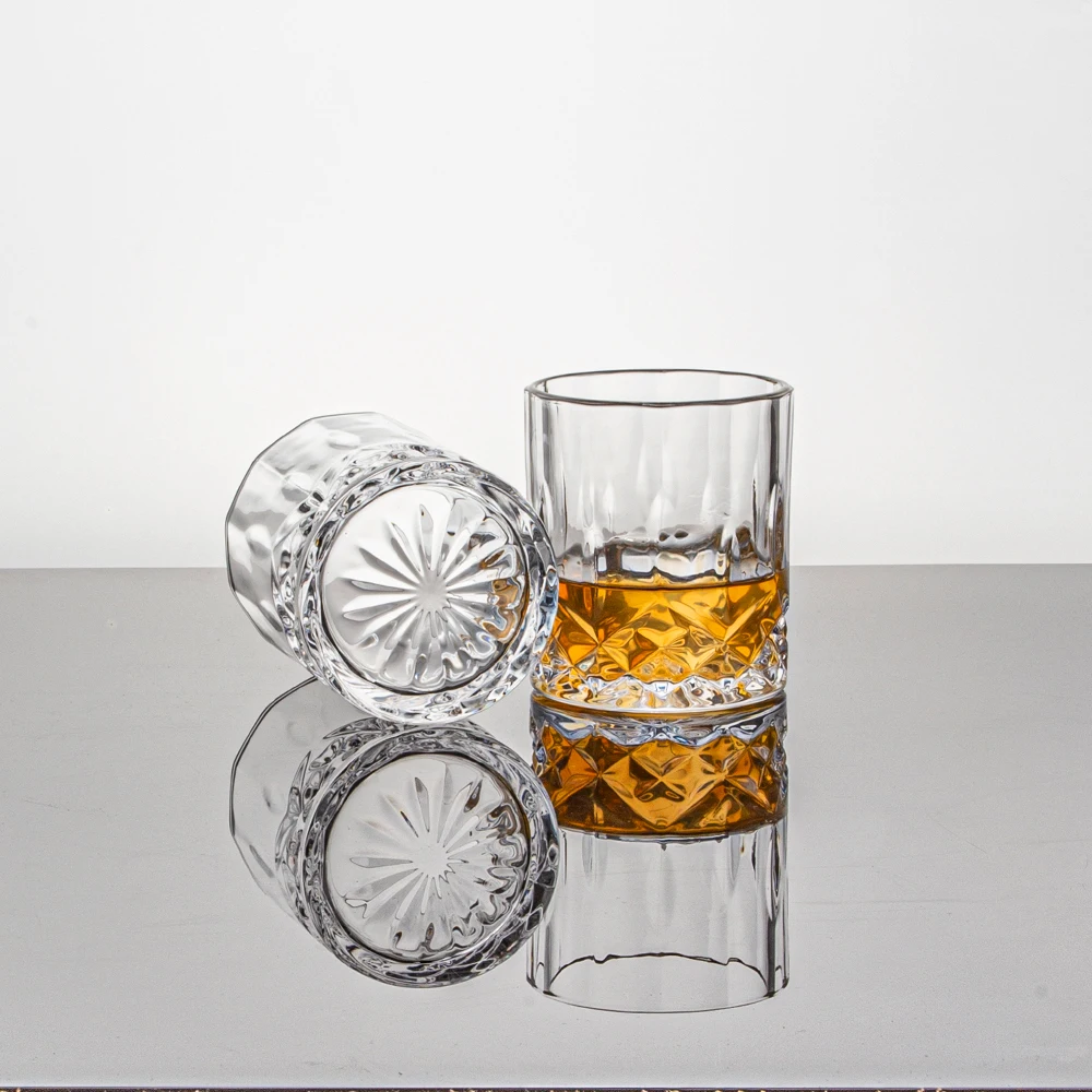 Custom Engrave Old Fashioned Round Heavy Base Crystal Glass Cocktail Whiskey Glasses for Whiskey Bar Party