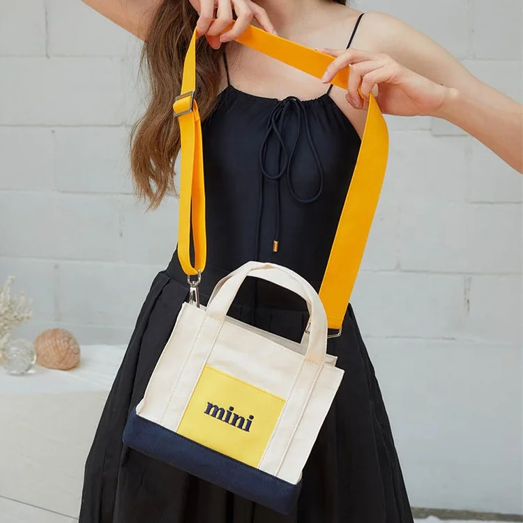 new reap white women tote messenger bag canvas with long red handles as lady cross body bag