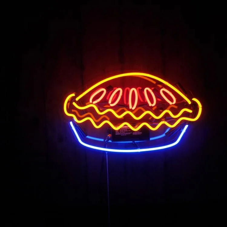 Drop shipping china suppliers free design shop decoration custom glass neon sign neon light metal grid pizza neon sign
