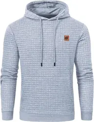 Wholesale 2023 Long Sleeve Plaid Jacquard Pullover Drawstring Kanga Pockets Casual Thermal Hooded Streetwear