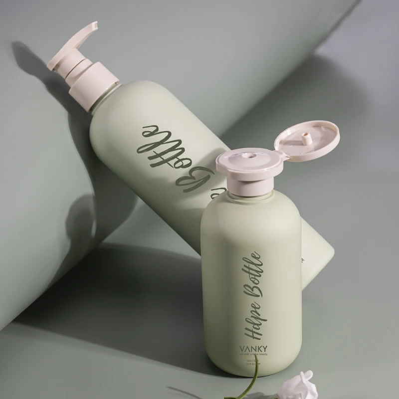 New popular Hdpe Customized 500ml Frosted Shampoo Bottle With flip cap or pump