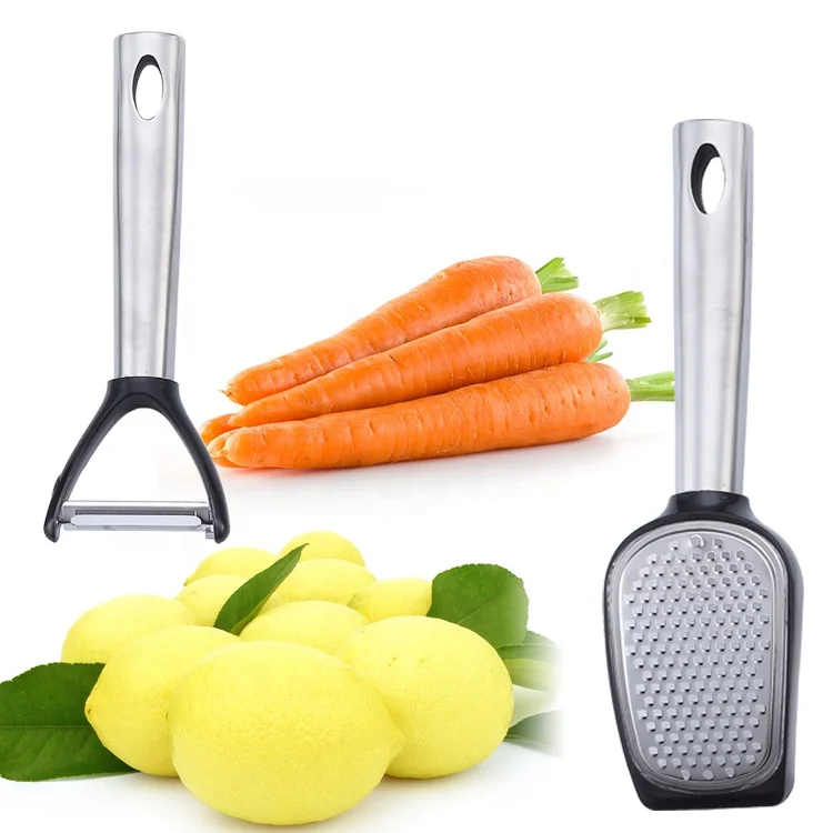 8-Piece Stainless Steel Pizza Cutter Wheel Fruit Corer Vegetable Peeler Garlic Grater Kitchen Gadgets Set