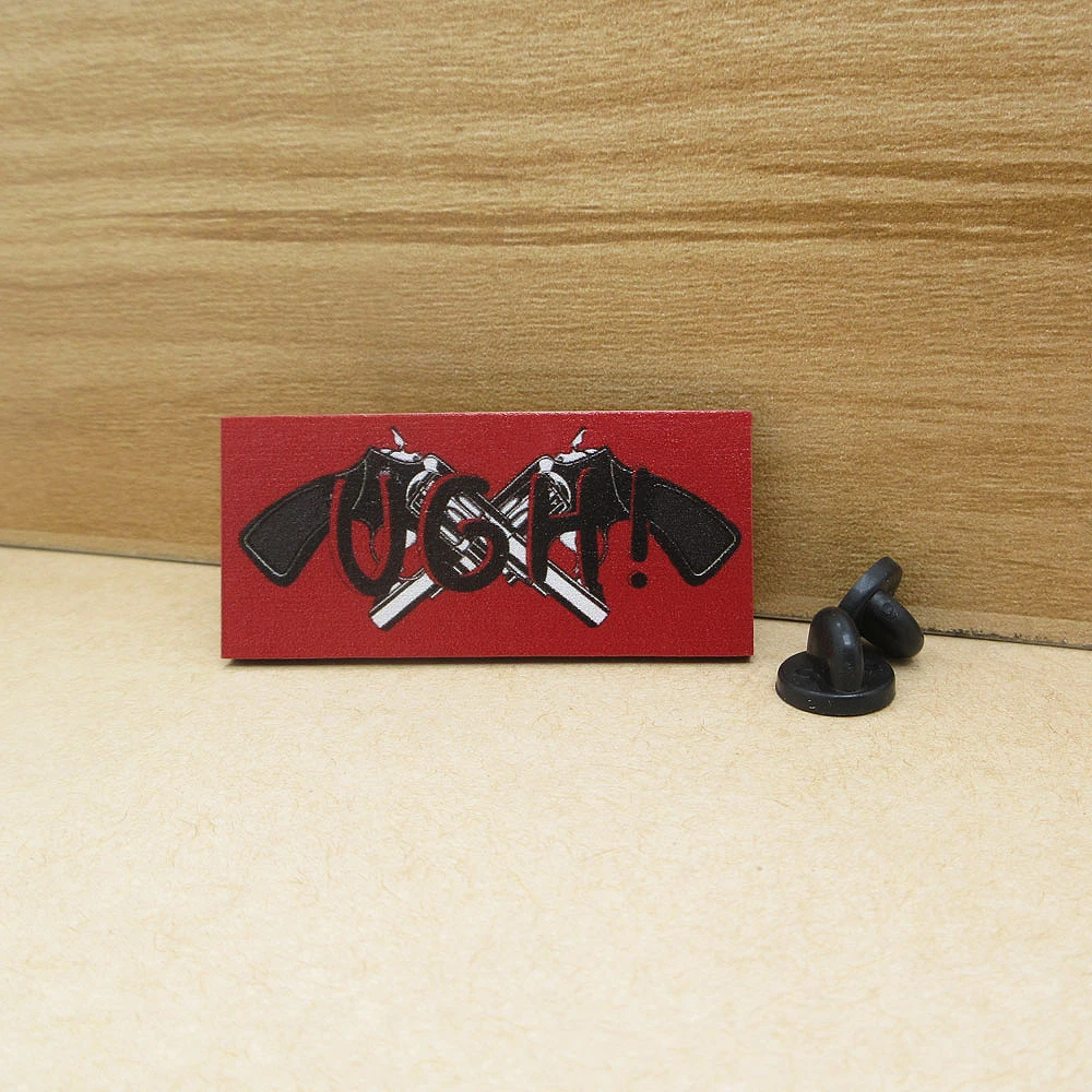 Custom UV print wood badges laser engraving souvenir wooden clothes lapel pins