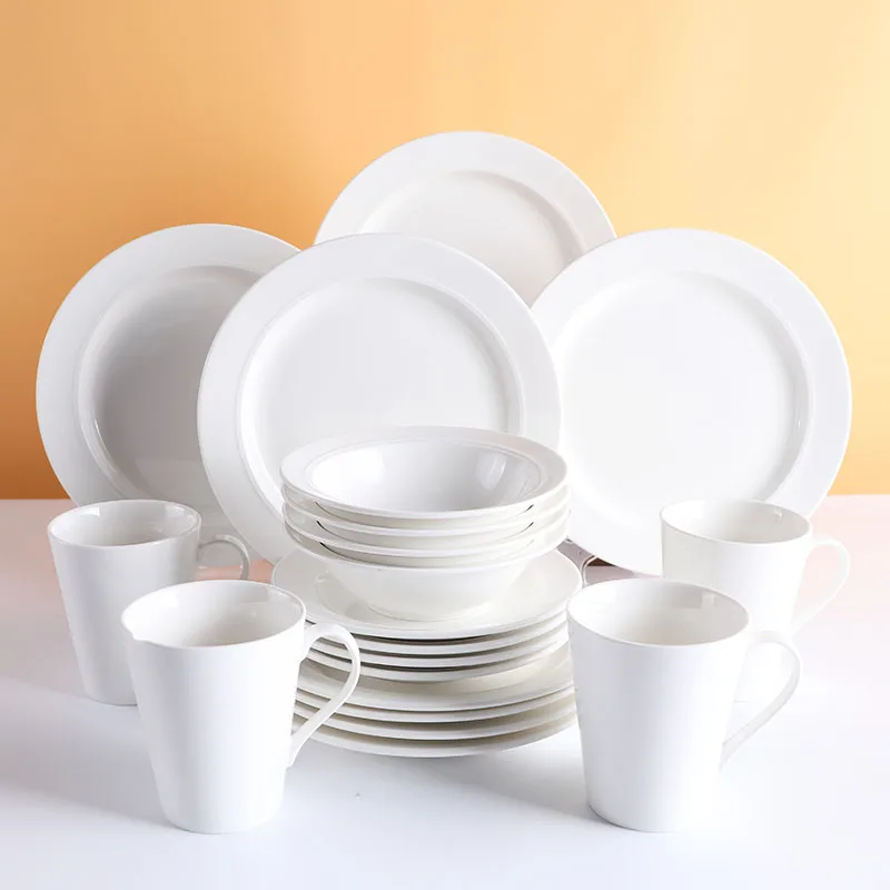 20pcs Plates Sets Dinnerware White Porcelain Dinner Set Ceramic Dinnerware Sets