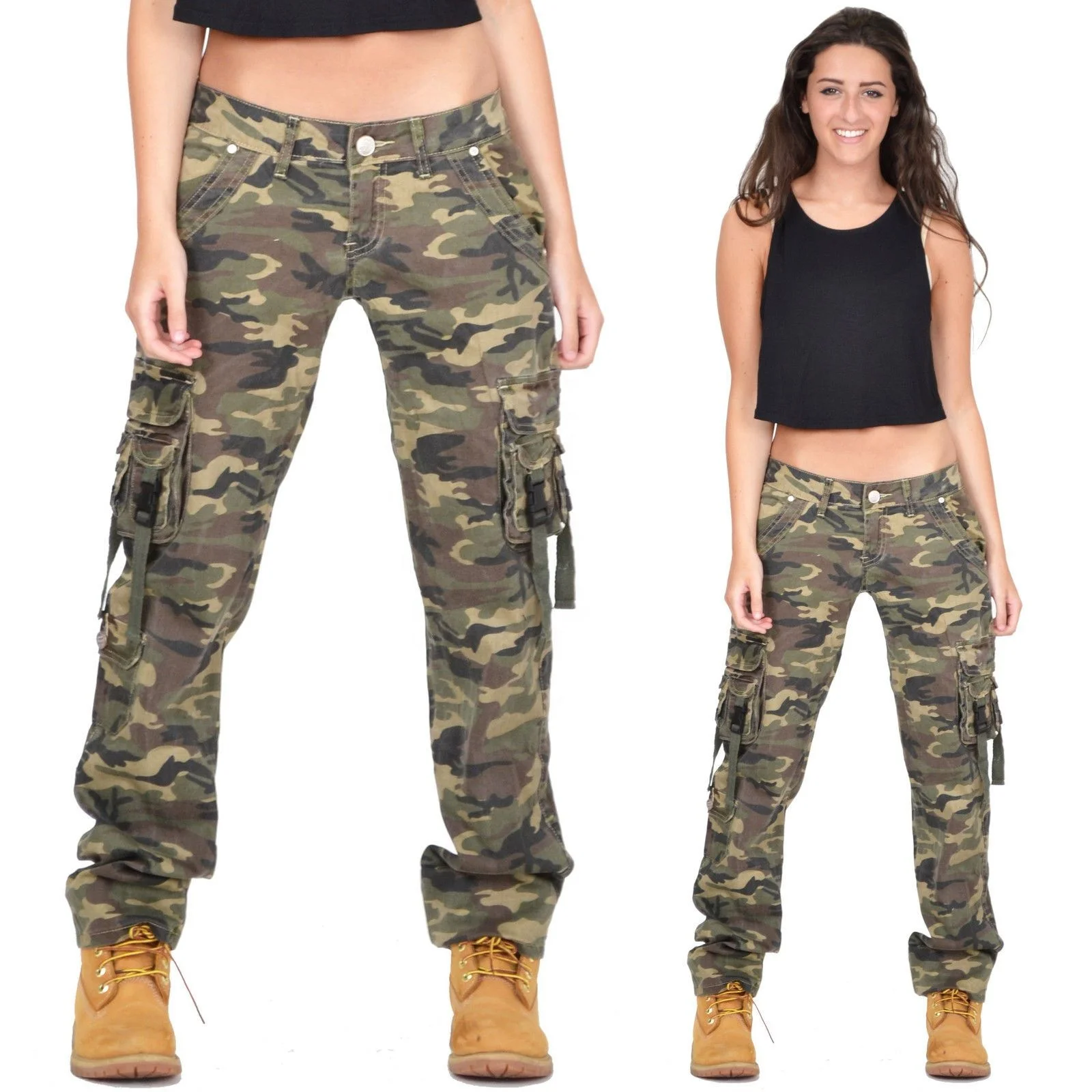 
ladies camouflaged military army trousers pants Hiking Quick Dry Cargo Pants mid weight Comfort Trousers 