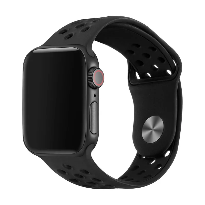  Эластичный дышащий силиконовый спортивный ремешок для apple watch с ремешком на запястье 42/38/44/40 мм Универсальный series