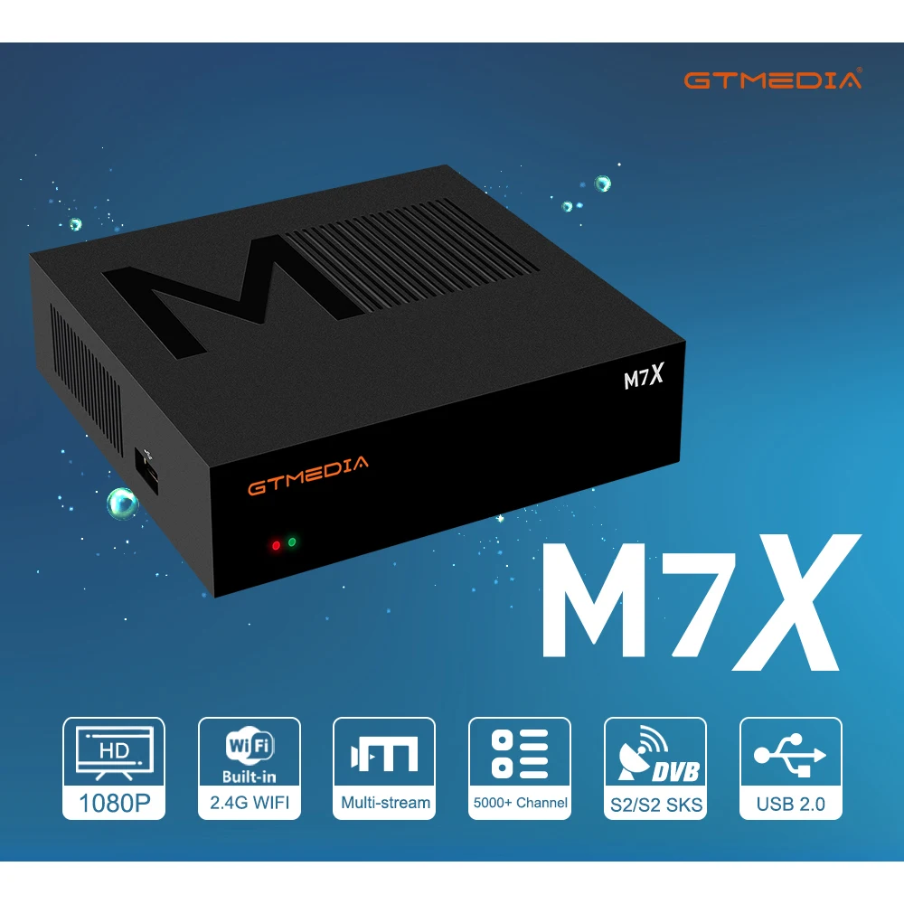 GTMedia M7X для Бразилии DVB-S2-цифра спутниковый телевизионный ресивер Встроенный 2 4G Поддержка Wi-Fi Biss key Икс SKS cccамс Newcamd 70W 63 Вт 75