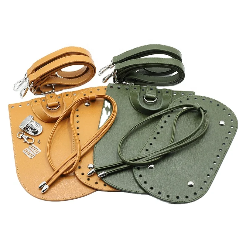 Handbag Shoulder Strap Woven Bag Set PU Leather Bag Bottoms with Hardware Accessories Leather Wallet Eco-friendly Opp Bag 50pcs
