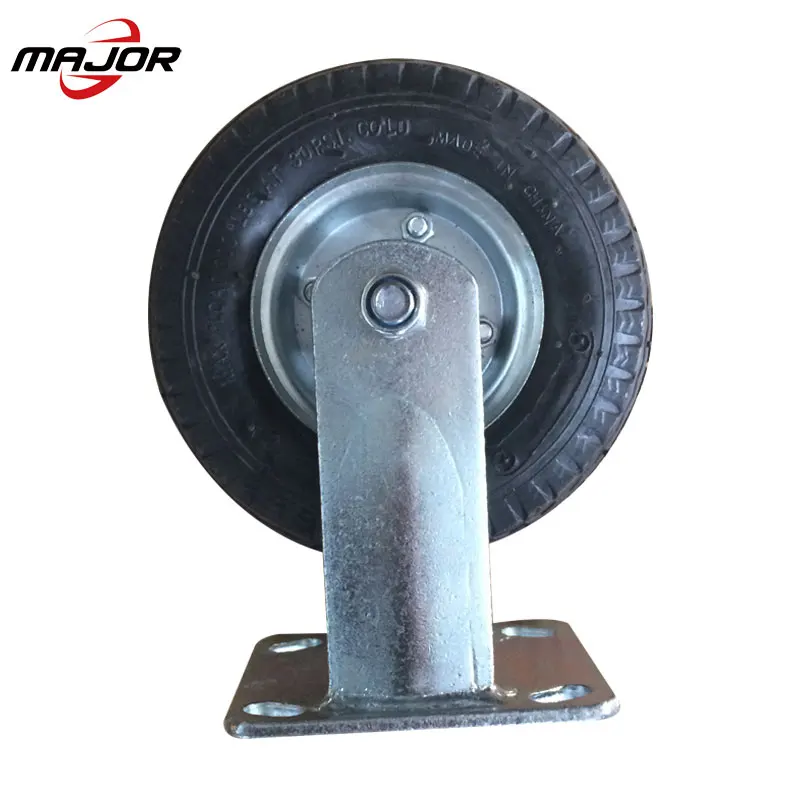 6 inch pneumatic inflatable rubber fixed swivel rigid caster wheel for hand truck