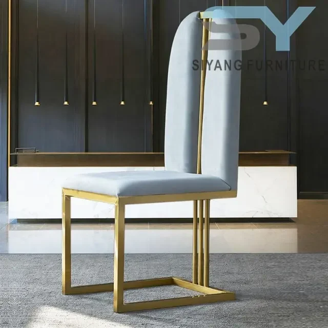 High quality stainless steel back gold louis dining chair for modern dining room set CY-B