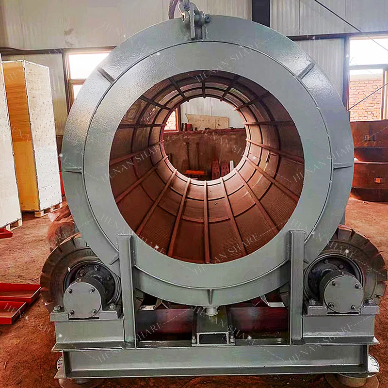 solid waste rotary drum screening machine wedge wire rotary drum screen