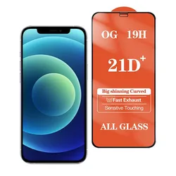 Amazon Hot Selling Full Glue 9H HD 21D Tempered Glass Mobile Phone Screen Protector For iPhone X XS XR 11 12 13 mini 14 Pro Max