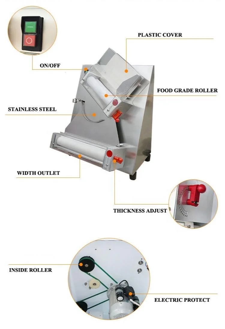 Baking Equipment Pizza Base Flatten Pressing Machine Pizza Base Sheeter Pizza Dough Roller
