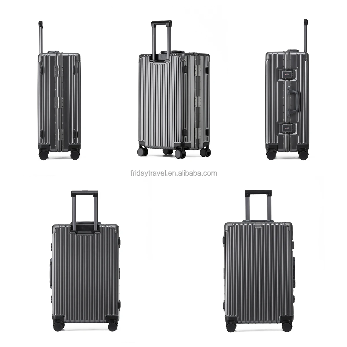 Luggage Manufacturer Aluminium Frame Suitcase Business Airport Metal ABS PC Trolley Carry On Luggage with Tsa Lock