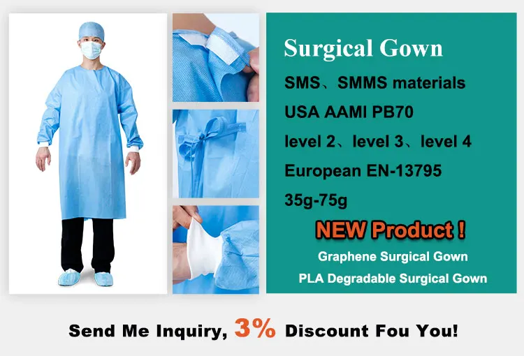 Rhycom Disposable Medical Non Woven Clothing Gown Isolation Protective Isolation Gowns Level 1 2 3 4