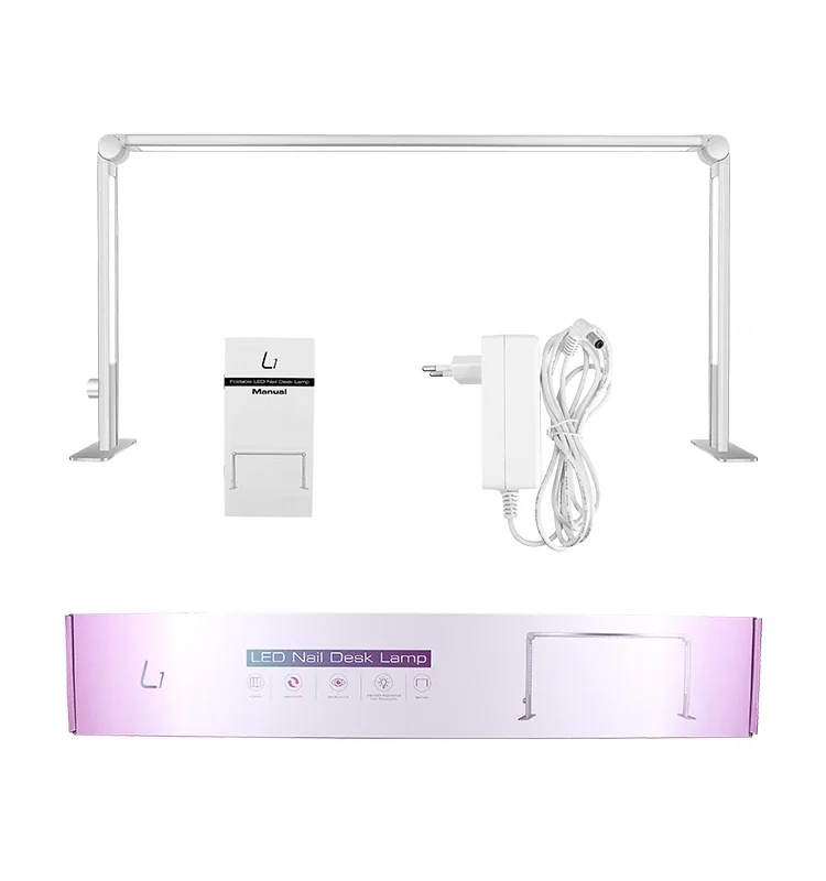 Wholesale Square Shape Nail Salon Folding LED Table Lamp 36W Manicure Acrylic Nails Desk Table Lamp for Tattoo Eyelash Extension