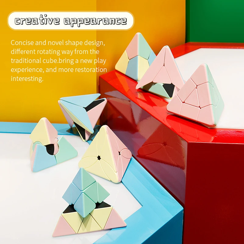 Новое поступление Moyu Macaron Pyramid Magic Cube Специальный треугольный Детский развивающий 3D коробка упаковка 2x2x2
