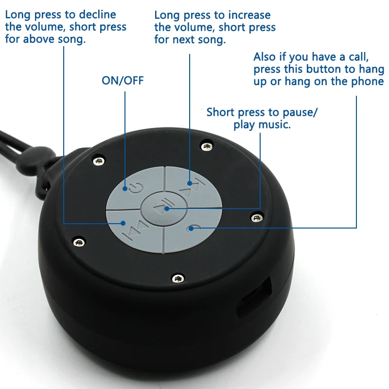 
US Warehouse Waterproof Shower wireless bluetooths Speaker Hands Free Car Bathroom Beach Stereo Subwoofer Music Loudspeaker 