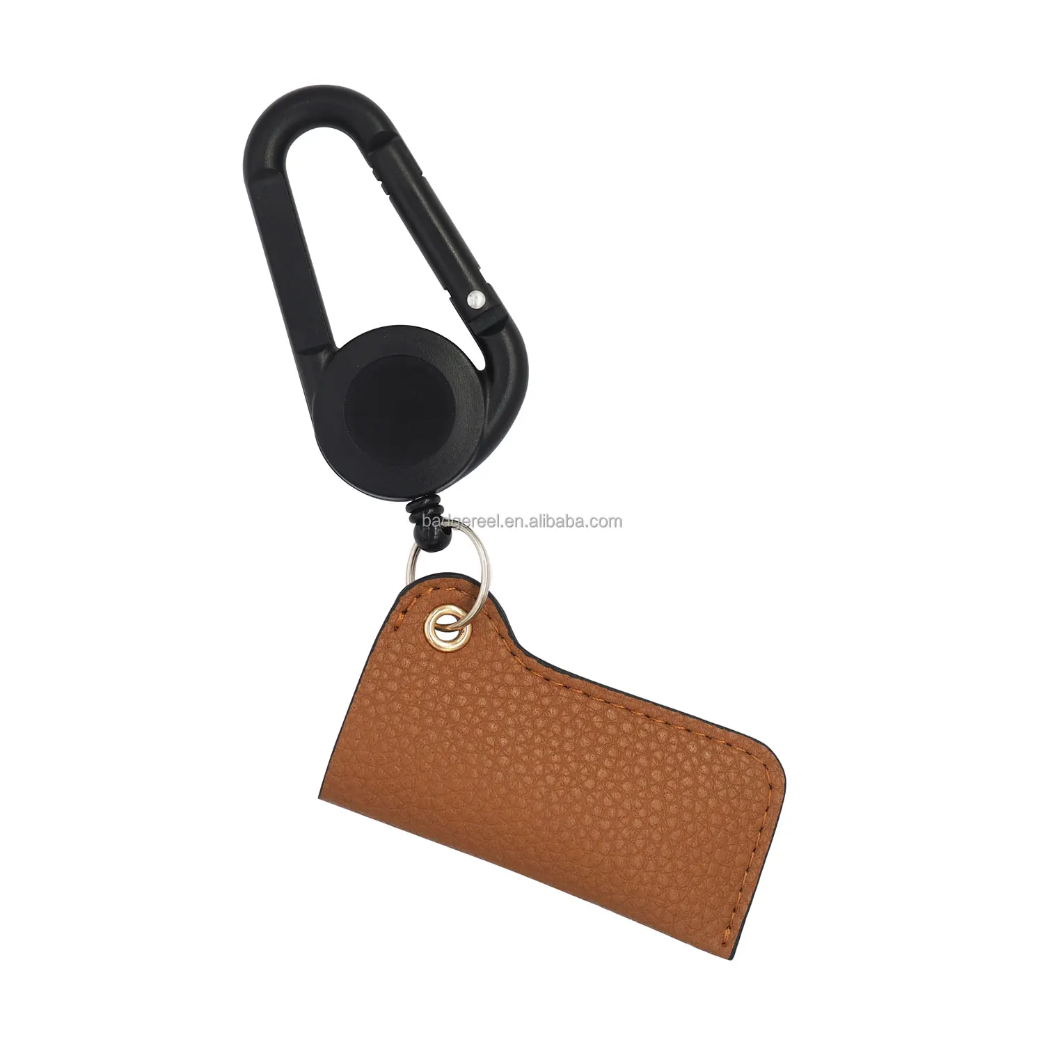 Выдвижной карабин, держатель для удостоверения личности с кожаной зажигалкой. Поводок брелок для ключей катушка для йо-йо