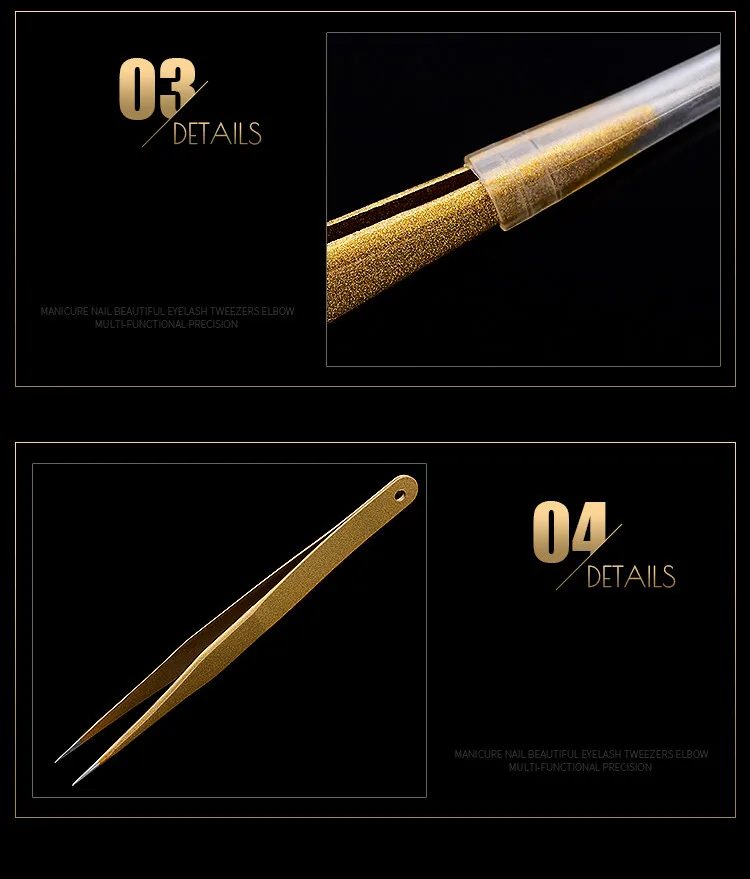 Japanese nail tweezers straight head eyelash grafting tool