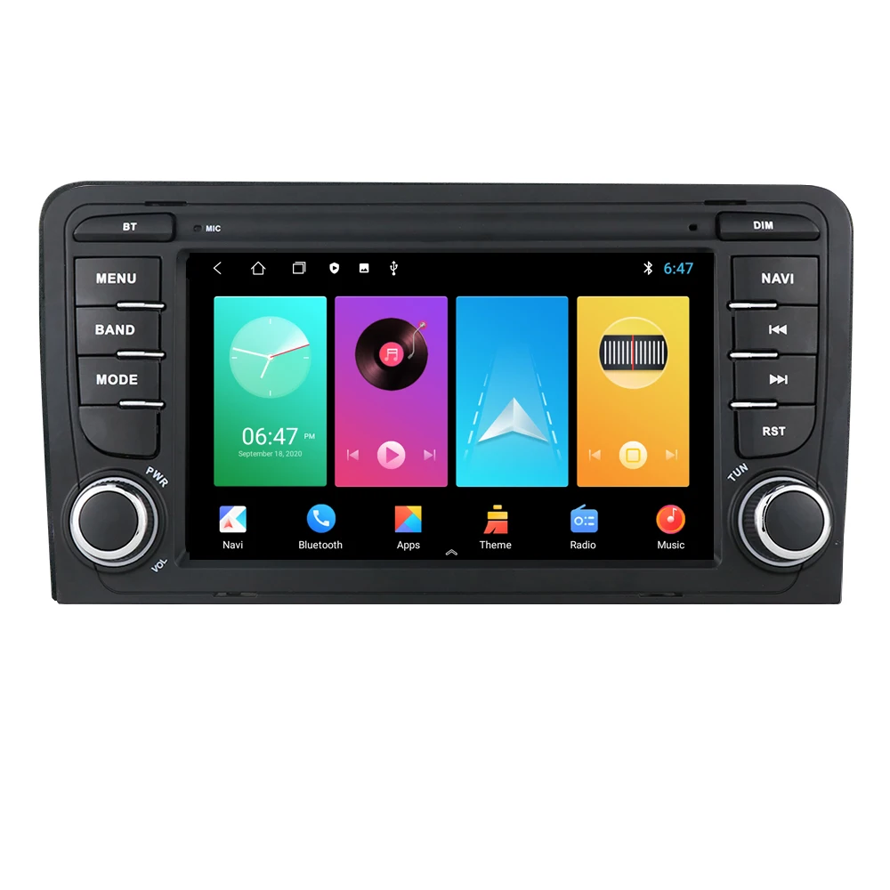 L eLv Android professional 7 inch car radio 2 DIN car DVD player gps navigation with mirror link for Audi A3