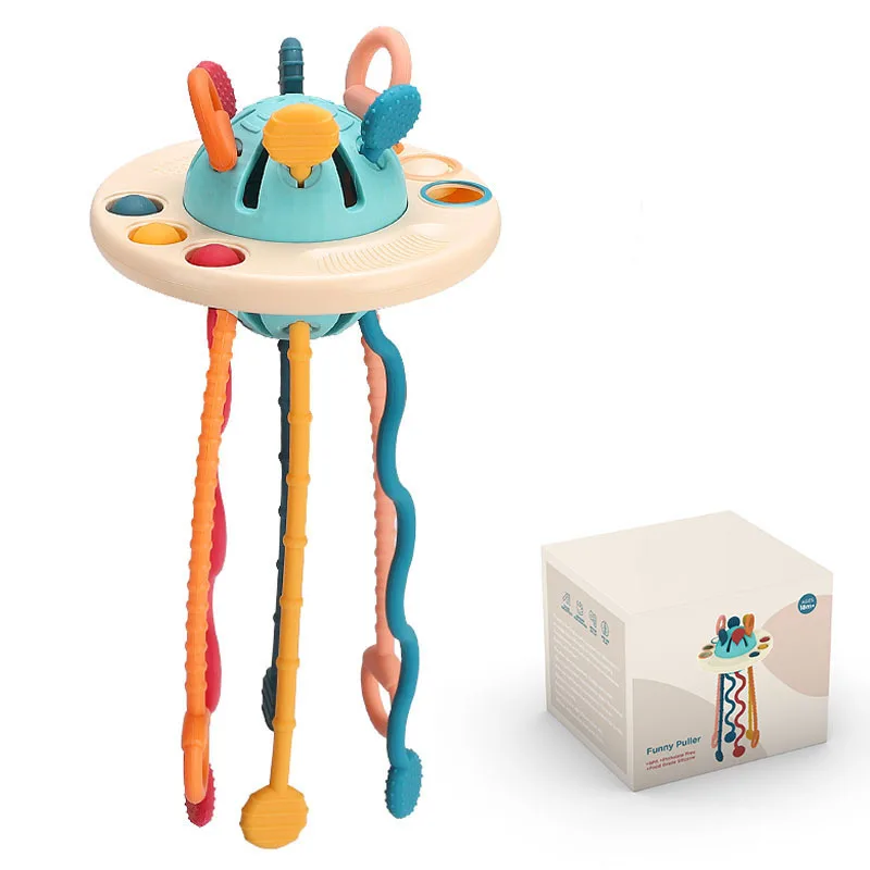 cross-border baby sensory toys Early Education Bao Montessori Platform can chew soft rubber flying saucer Lala Le