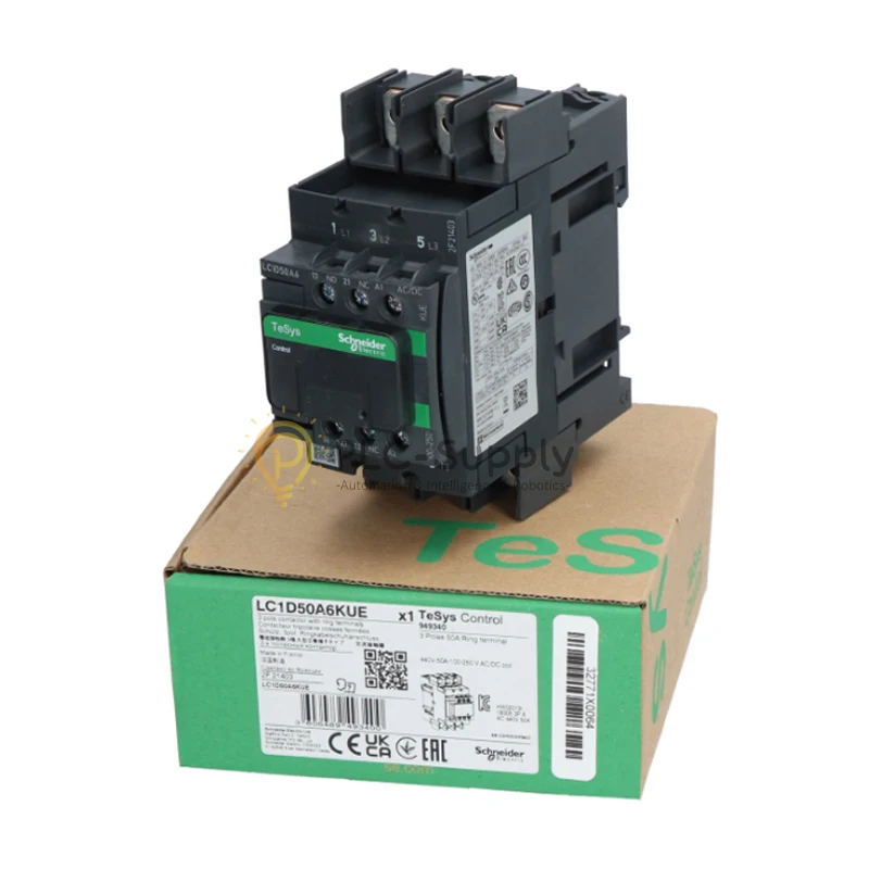 Schneider-LC1D50A6KUE 3 Pole Contactor With Ring Terminals New NFP LC1D50A6KU