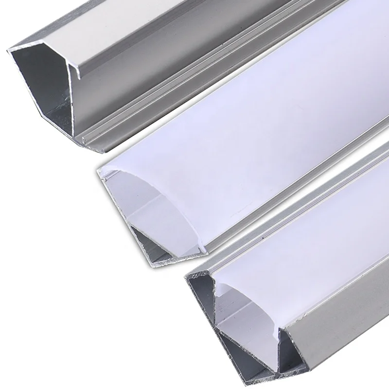 Model 006A 90 Degree Corner Linear Light Opal Diffuser Cover For Cabinet Strip Light Aluminum Profile