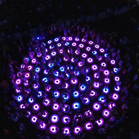 Круглый интерактивный RGB светодиодный сценический светильник 50*50 см танцевальный пол для