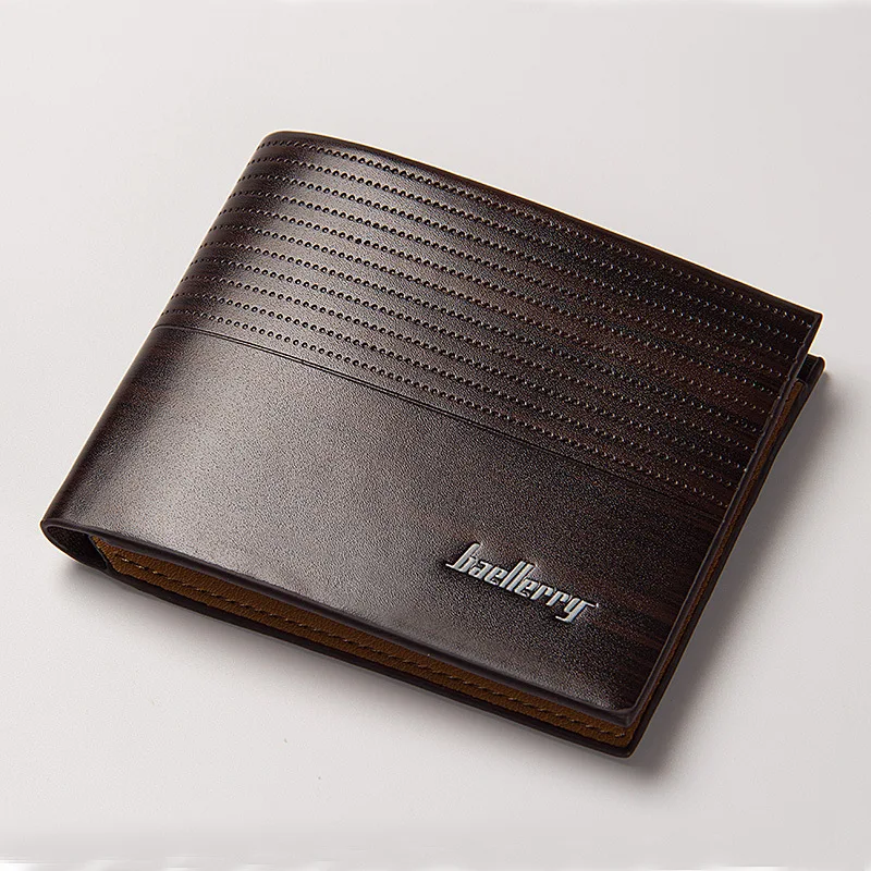 LOGO Customization New Fashion Purses PU Leather Men Factory Wholesale Short Coin Wallet Solid Color Credit Card Wallet