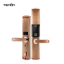 Apartment Keyless Intelligent Door Handle Lock Lever Digital Fingerprint Password Electric Smart Key Door Lock