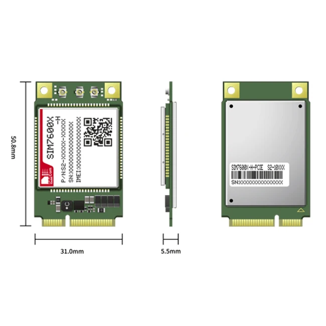 SIMCOM SIM7600E-H CAT4 4G LTE-FDD/LTE TDD/HSPA+/UMTS/EDGE/GPRS/GSM PCIE module