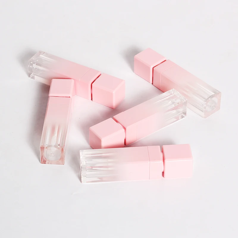 square pink lip gloss tube 8ml cosmetic packaging empty tube