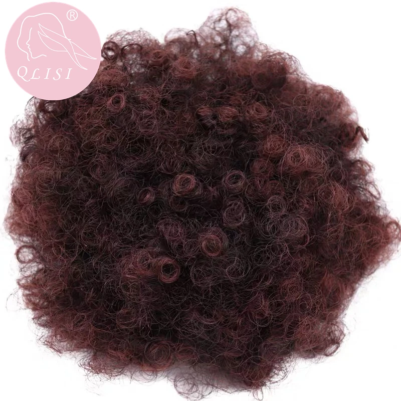 8 Inch Hair Bun Afro Kinky Curly Drawstring short Hair Pieces Bun clip Chignon Afro
