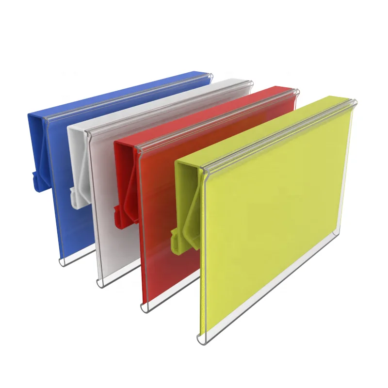 Meethope Clip width 9mm Flat gondola Shelf edge pvc Plastic price tag holder shelf data strip label holders